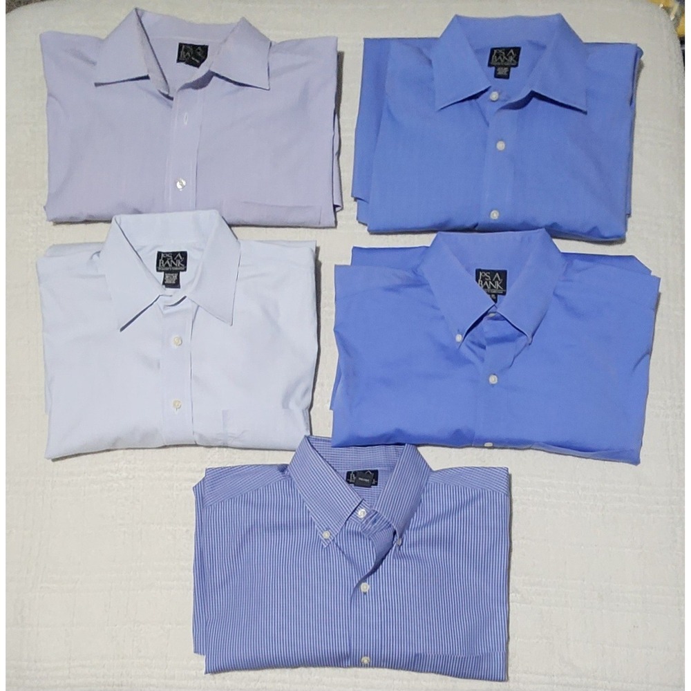 JoS A Bank Traveler Dress Shirt 16.5-35 Tailored Fit Multicolor Lot of‎ 5